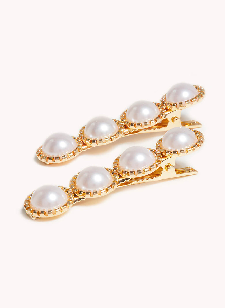 2 Large Half Pearl Pins